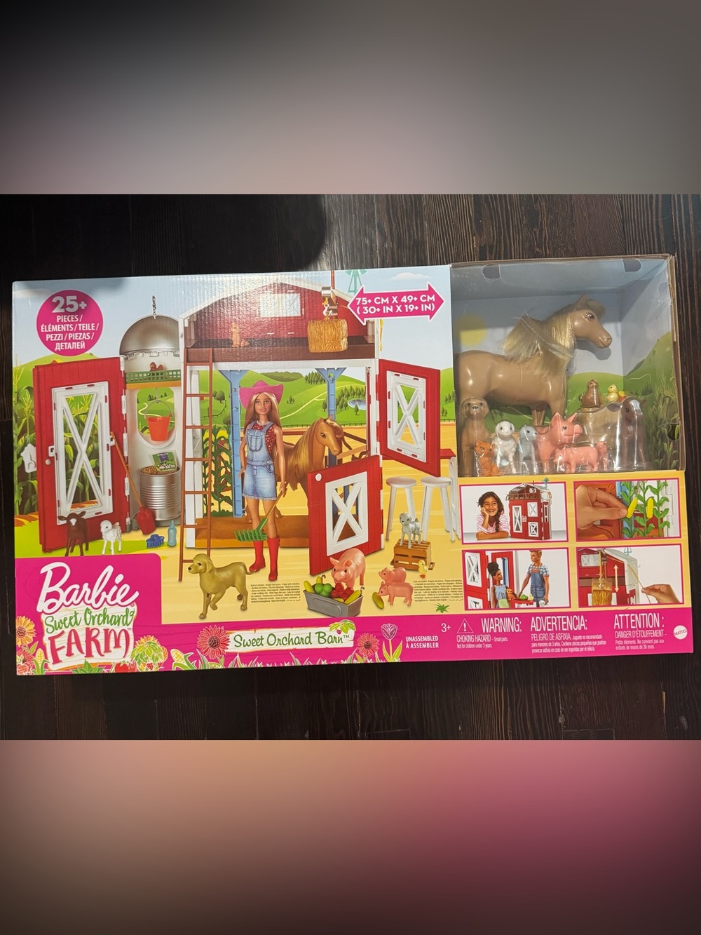 NIB Barbie Sweet Orchard Farm Barn Playset - Red & White Barn